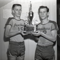 MHS Boys receive runner-up trophy. Ralph Lee & Wesley Nelson. March 6, 1959