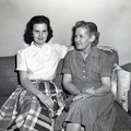 541-Kathryn and mom, test shot with new camera. April 28, 1959