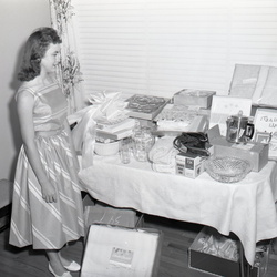 566-Patsy Edmonds with shower gifts May 10 1959