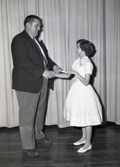 587-Mary Ellen Wideman gets certificate. May 28, 1959