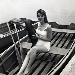 616-Shirley Bentley on Clark Hill Lake Calhoun Falls June 21 1959
