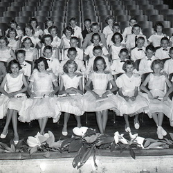 656 – LHS Cheerleaders working out for new season August 31 1959