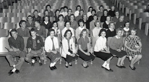 693-MHS Yearbook retakes Glee Club & Officers October 28 1959
