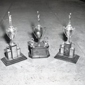702-MHS Annual shots Home Ec class trophies. November 10 1959