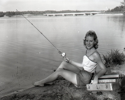 868- Florence Wardlaw, Little River fishing photos. June 13, 1960