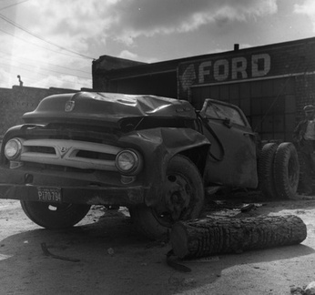 131-Wrecked truck which killed James Parker Jan 5 1957