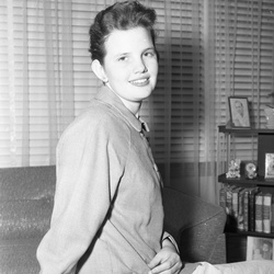 252-Kathryn in living room October 8 1957