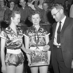 300-Hollywood HS Girls Basketball team receives Trophy March 1 1958