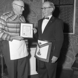 302- Dan A Bell receives 40-year Mason certificate March 3 1958