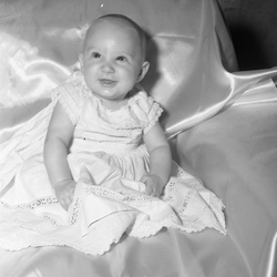 331-Little David Wardlaw Jr in 111-year-old christening dress April 29 1958