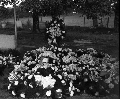 378-Miss Maggie Wells funeral flowers, Freeland Cemetery, Plum Branch. July 19, 1958