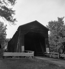 384-Misc; Mt. Carmel shed, church, covered bridge, marker. August 10, 1968