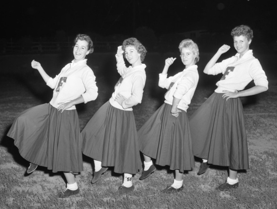 417-Ford High School Cheerleaders Laurens October 24 1958