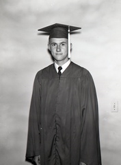 1067- Tony Williams Lincolnton High School cap & gown photo May 29 1961