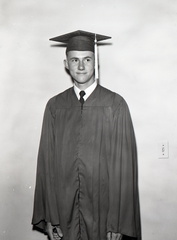 1067- Tony Williams Lincolnton High School cap & gown photo May 29 1961