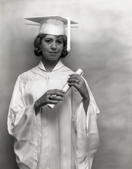1429- Mary Ann Stewart cap and gown photo May 30 1963