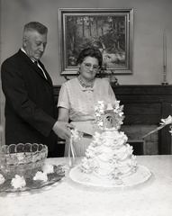 1454- Mr and Mrs J T Holliday celebrate 50 years of marriage July 21 1963