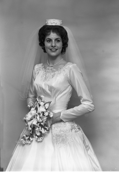 1487- Rachel Partridge engagement and wedding dress photos October 5 1963