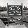 1756- North Side Baptist Church sign, Greenwood, January 11, 1966