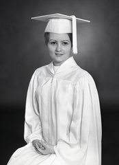 2150- Margaret Womack cap and gown, May 19, 1968