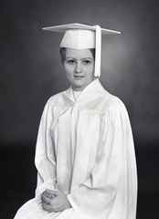 2150- Margaret Womack cap and gown, May 19, 1968