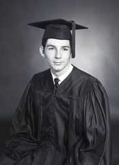 2151- Keith Creswell cap and gown, May 19, 1968
