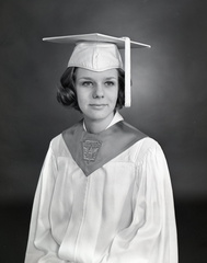 2155- Linda Wood cap and gown, May 23, 1968
