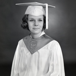 2155- Linda Wood cap and gown May 23 1968