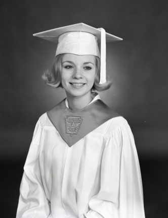 2160- Mary Jean Browne cap and gown, May 23, 1968