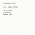 2210- Mine Lodge A. F. J.  copies of past masters, July 1968