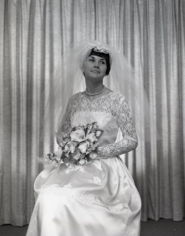 1962- Brenda Ellenburg wedding dress, August 2, 1967