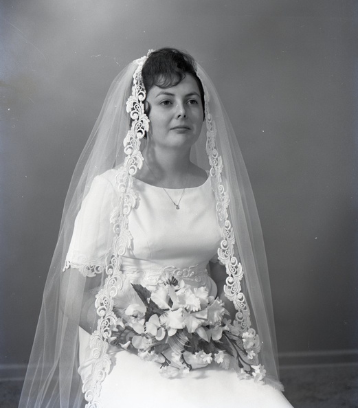 2352- Cynthia Fleming wedding dress retakes. January 13. 1969