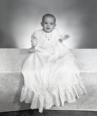 2359- Reid Creswell's baby in christening gown, January 22, 1969