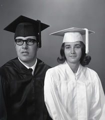 2462- Terry Gates and Tag Bussey, cap and gown, May 21, 1969
