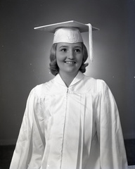 2468- Joan Womack Freeland cap and gown, May 23, 1969