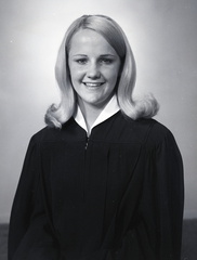 2756- Kathy Huguley cap and gown photos, June 3, 1970