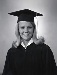 2756- Kathy Huguley cap and gown photos, June 3, 1970