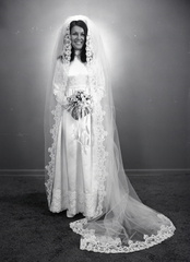 3960- Juanita Bentley, wedding dress, March 9, 1971