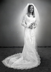 4078- Sylvia Quarles wedding dress, Johnston, August 17, 1971