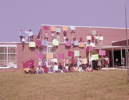 4118- MHS Girls and Boys outside, October 16, 1971
