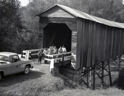 4126- Covered bridge being repaired, October 28, 1971