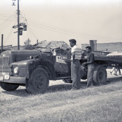M127 Tractor trailer wrecks on 378 27 September 1958