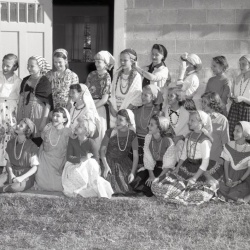 M140 Girl Scouts in Halloween costumes 7 November 1958
