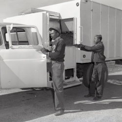 M187 McCormick gets new trash truck 6 March 1959