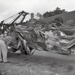 M214 Wrerck on Route 28 two men killed and burned 11 May 1959