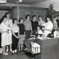 M397 de la Howe girls at beauty shop clinic February 16, 1961