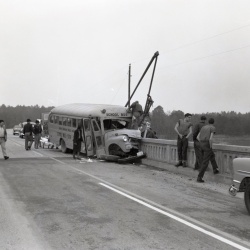M402 School bus wreck on Rt 28 at Long Cane Creek Bridge 17 February 1961