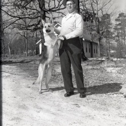 M407 Ralph Talbert and dog March 3, 1961