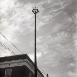 M408 Larry Edwards and Harvey Bandy install new radio antenna at courthouse March 1961