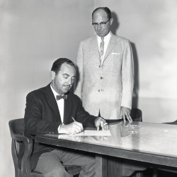 M415 Cancer Fund drive Mayor Minor and B. W. Crouch March 31, 1961